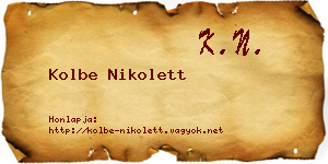 Kolbe Nikolett névjegykártya