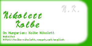 nikolett kolbe business card